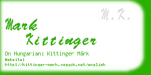 mark kittinger business card